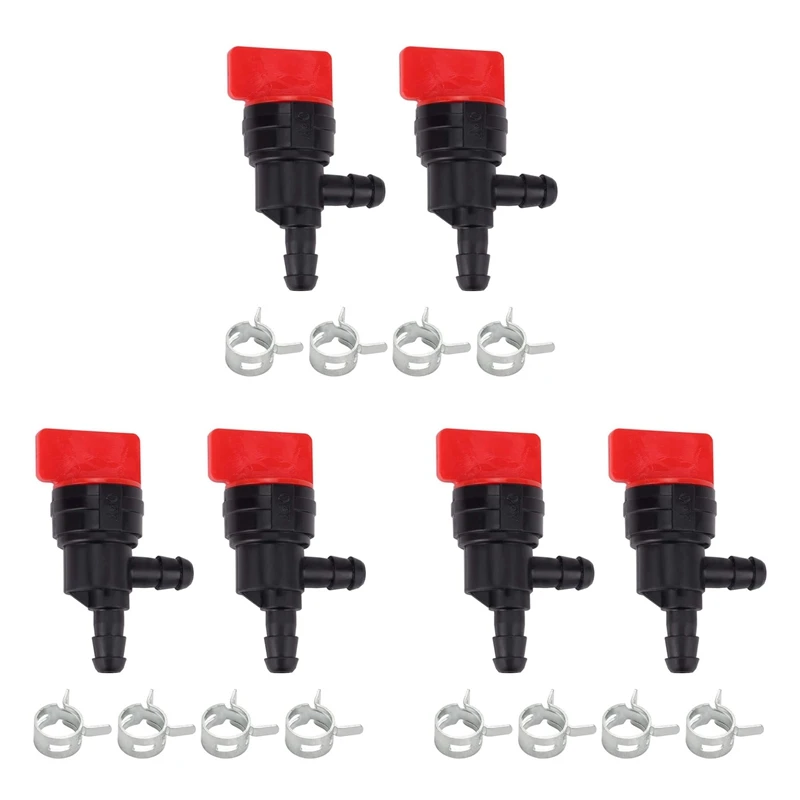 6PCS 1/4 Inch 90 Degree Fuel Shut Off Valve For Briggs & Stratton 698181 494539 697944 Tecumseh 35857