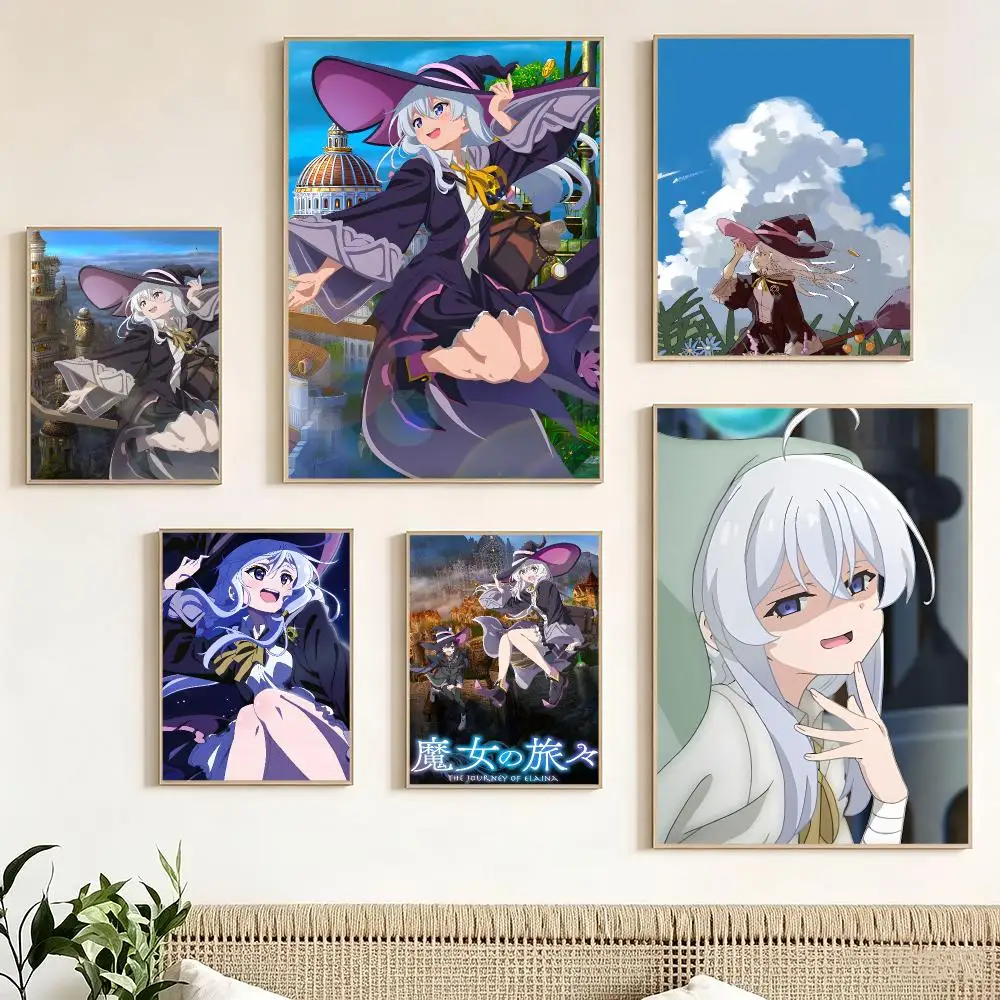 Anime W-Wandering Witch The Journey of Elaina Poster Print Painting Home Decor for Bedroom Living Room Hallway