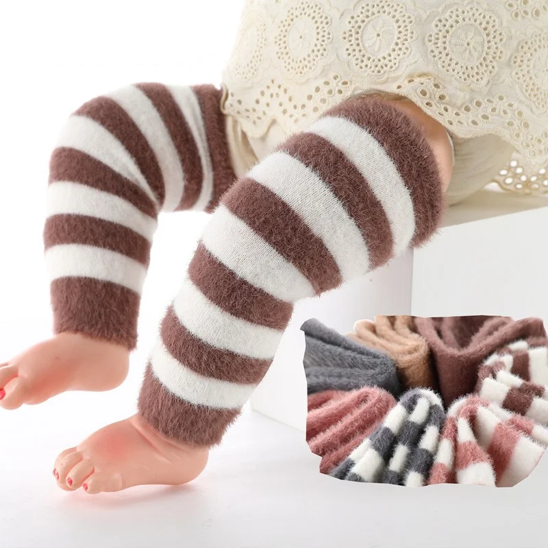 

Newborn Baby Socks Cute Striped Socks Infant Kid Cotton Toddlers Leg Warmers Knee Soft Velvet Long Baby Socks For Girls Boy