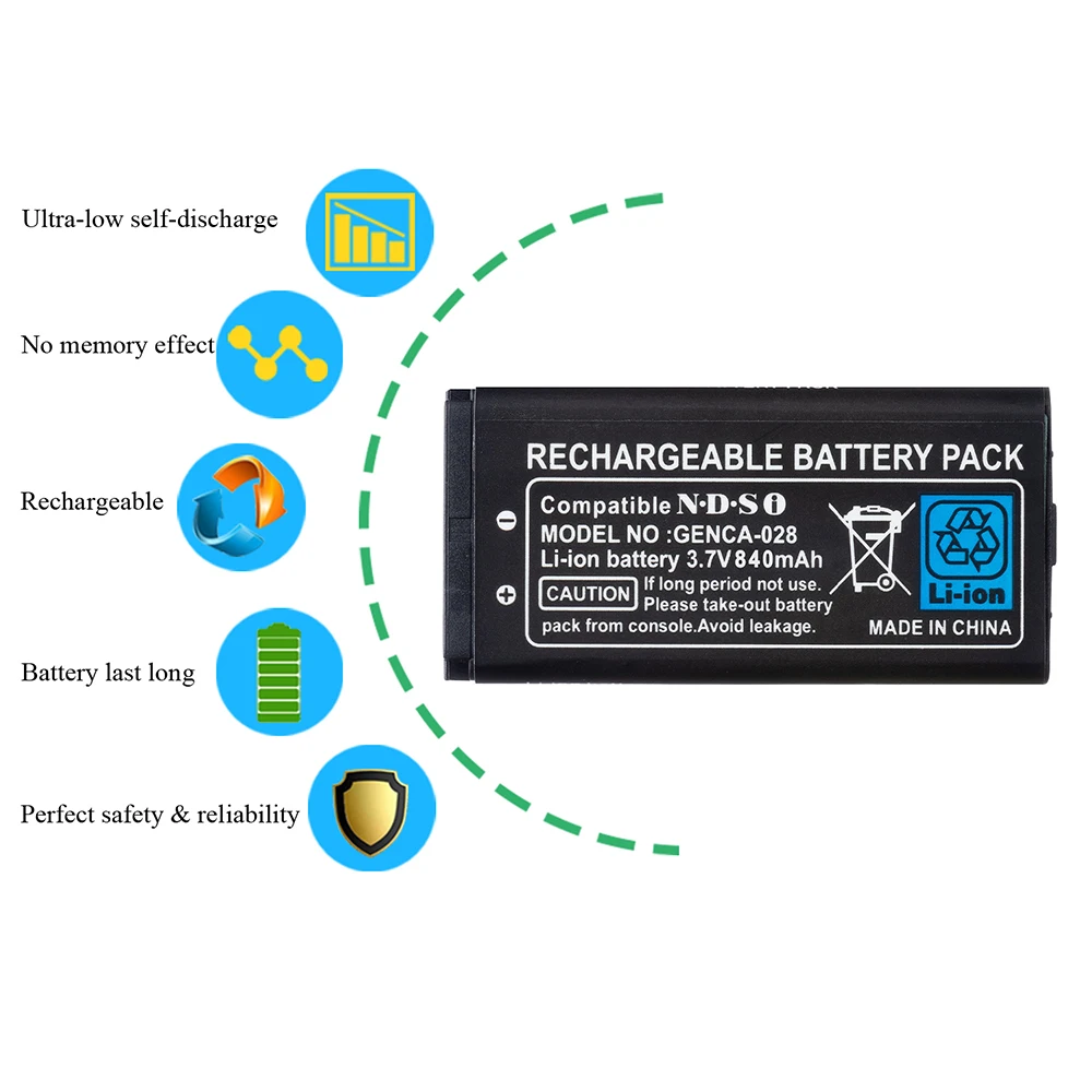 OSTENT 2000mAh Rechargeable Lithium-ion Battery + Tool Pack Kit for Nintendo DSi NDSi