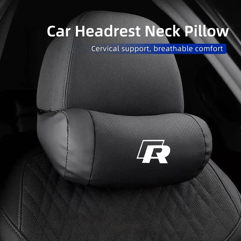 

Car Seat Headrest Leather Head Support Protector Cushion For Volkswagen VW Golf 4 6 7 GTI Tiguan Passat B5 B6 B7 CC Jetta MK5