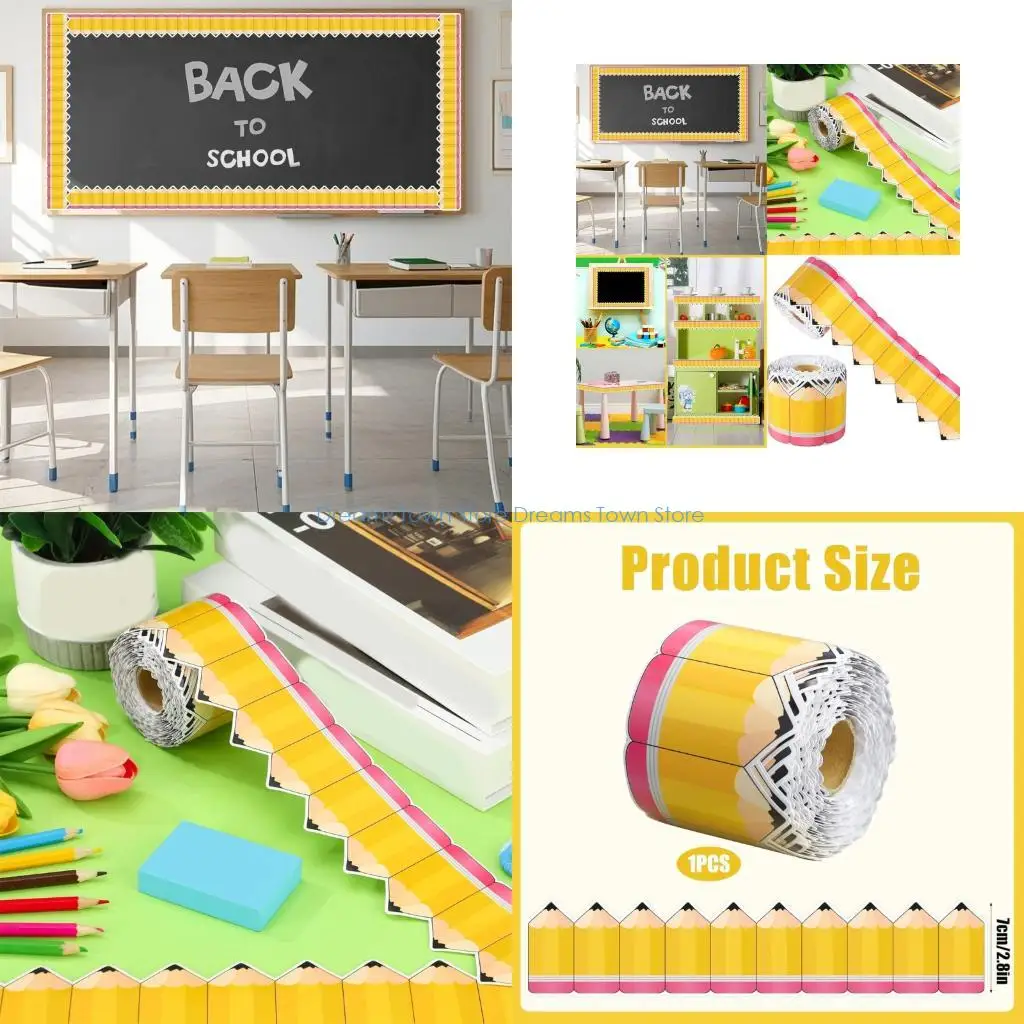 

HX6A Pattern Border Trim Sticker for Chalkboard Notice Board Classroom Decoration