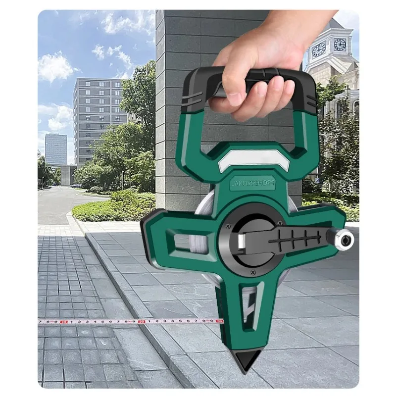Large scale 100 meter long building high-precision engineering measurement handheld leather ring ruler for outdoor buildings