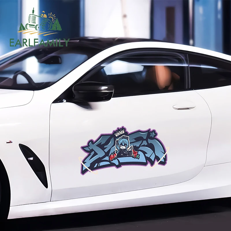 

EARLFAMILY 43 см наклейка на автомобиль Hololive Hoshimachi Suisei, виниловая наклейка на бампер, багажник, грузовик, дверь автомобиля, JDM, автомобильные товары