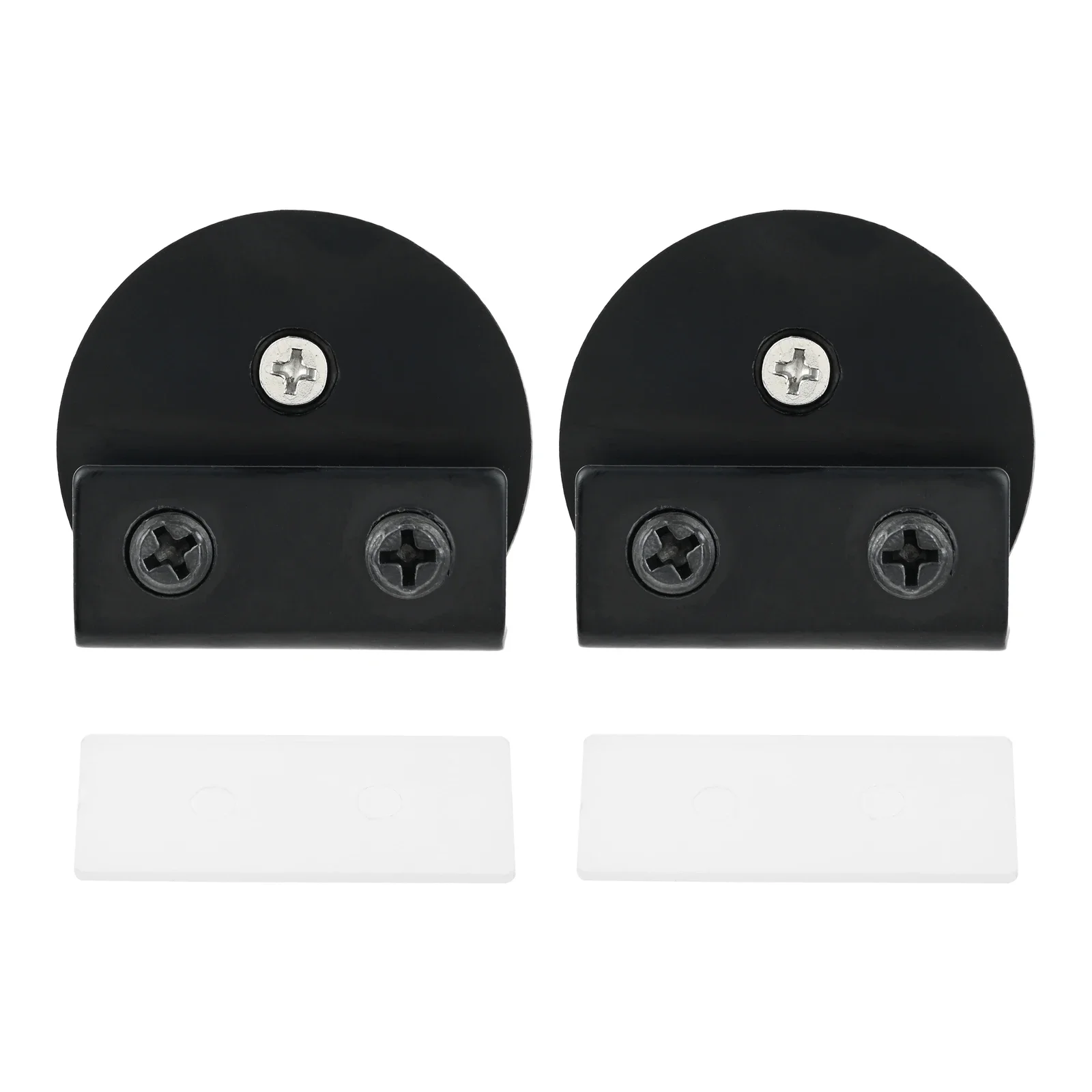 

2pcs Round Glass Door Handle Bathroom Hardware Punch-free Black Metal Cabinet Showcases Shower Glass Doors Pulls Knob