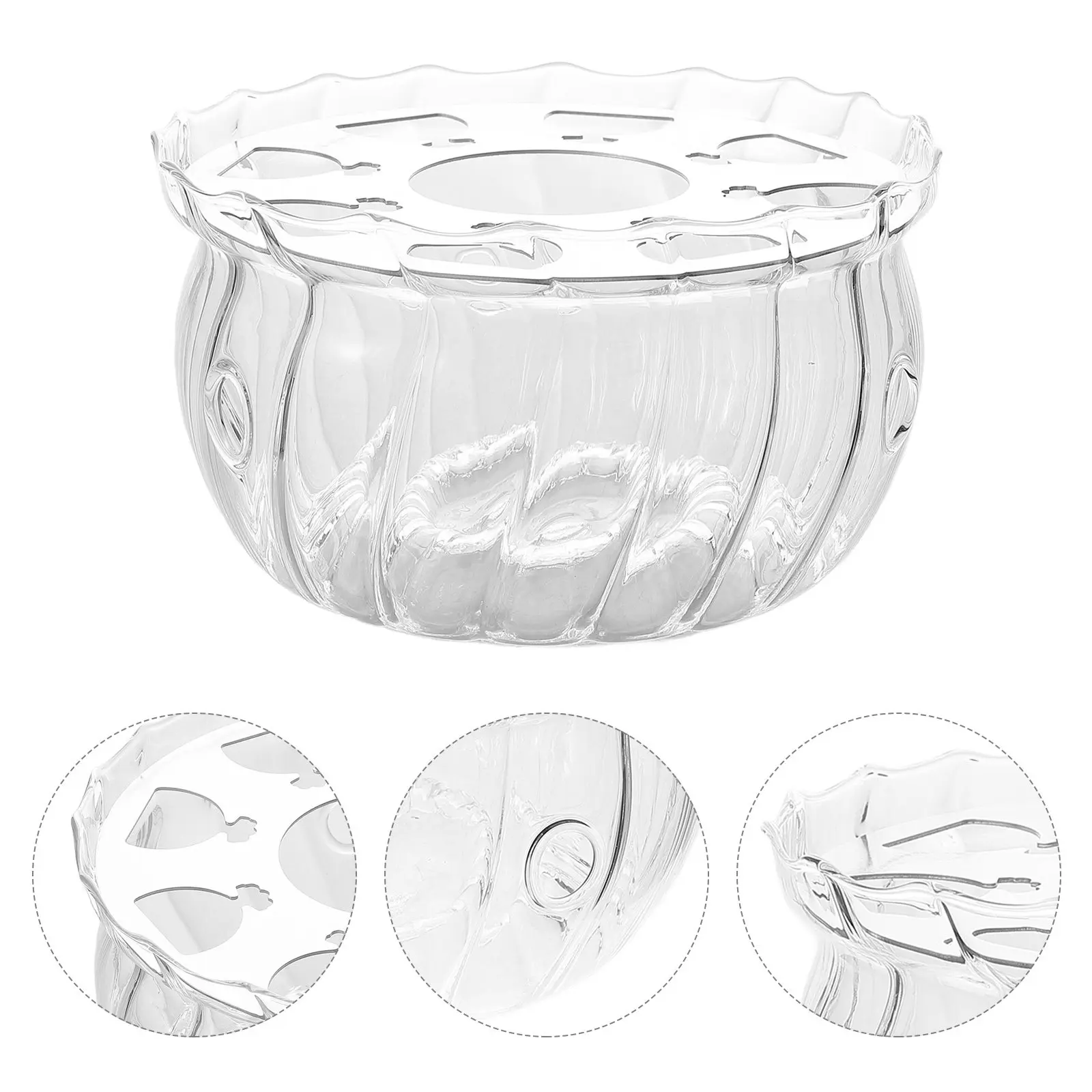 Glass Teapot Warmer Solid Glass Heat Base Powered Tea Light Warmer Stove Holder for Teapot Coffee Loose Tea Steeper Pot