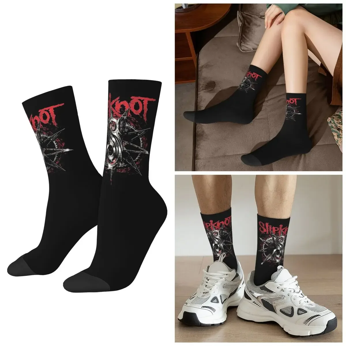 

All Seasons S-Slipknots Heavy Mental Music Socks Harajuku Sport Middle Tube Socks Super Soft Stockings for Valentine's Day Gifts