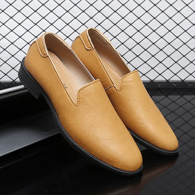 

Мужские лоферы из искусственной кожи на низком каблуке, повседневная деловая повседневная мужская обувь, размер 38-46