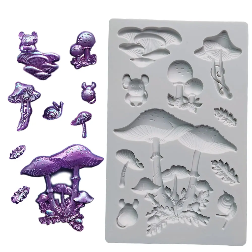 The mushroom Silicone Mould Fondant Cake Decorating Silicone Mold Clay,Sugarcraft Cupcake Top Chocolate Baking Tool,kitchenware