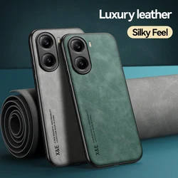 Case For Poco X6 X7 Pro Leather Magnetic PU Car Holder Coque For Poco X5 Pro Cover Silicone Bumper Shockproof Protection Shell