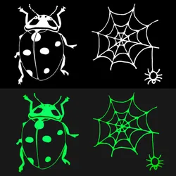 Fashion Animal Iron On Patches For Clothing Fluorescence Insect Spider Web Heat Transfer Sticker DIY Decoration