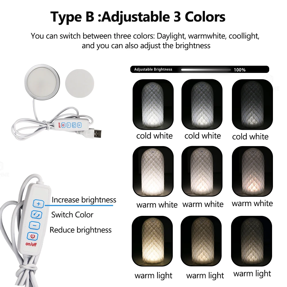 LED 001 tre colori per Bambu Lab Makerworld Kit di lampadine per stampa 3D Parti di ricambio 5 V Alimentazione USB Luce calda 3000 K