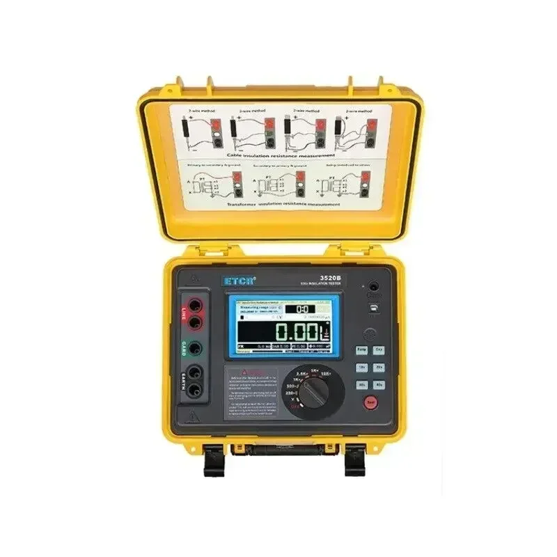 10KV High Voltage Resistance Tester HV Insulation Meter 20TΩ 7mA ETCR3520B