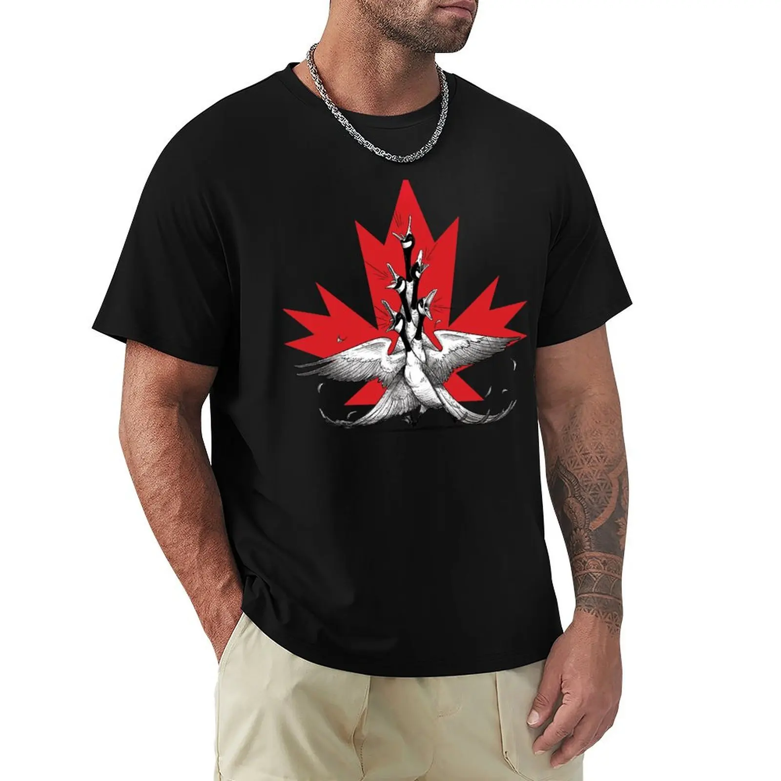 

Screaming Geese T-Shirt anime shirt sweat tees summer clothes Short sleeve tee men
