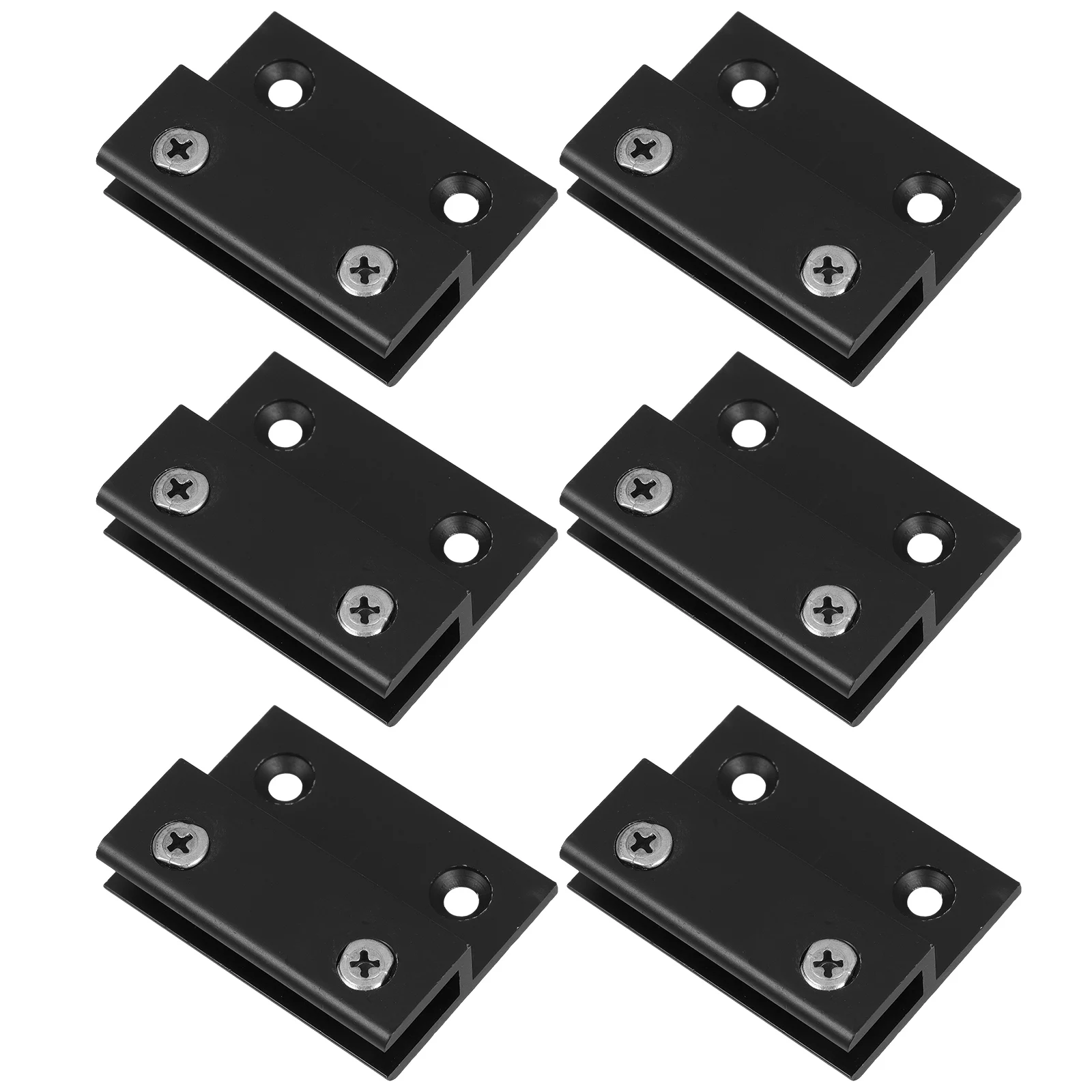 

6 Pcs Glass Clip Clamp Holder Brackets for Hose Clips Cabinet Doors Clamps Black Railing