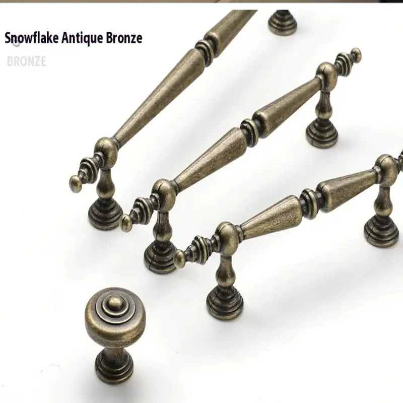 1PCS Antique Bronze Brass Pull Handles Vintage Cabinet Door Drawer Wardrobe Handles Knobs