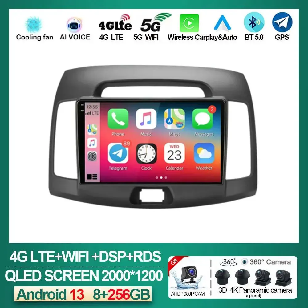 

Android 13 Auto Radio For Hyundai Elantra 4 HD 2006 - 2012 Car Multimedia Player GPS Navigation Stereo 2 Din Tape Recorder HU 4G