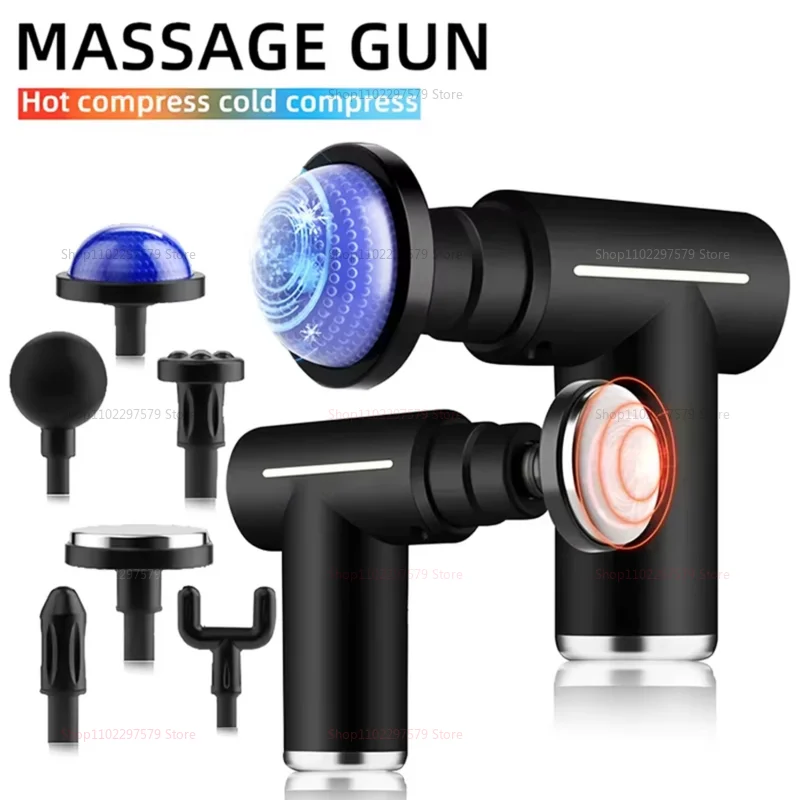 

New Mini Massage Gun Hot and Cold Compress Electric Percussion Pistol Massager for Body Neck Back Deep Tissue Muscle Relaxation