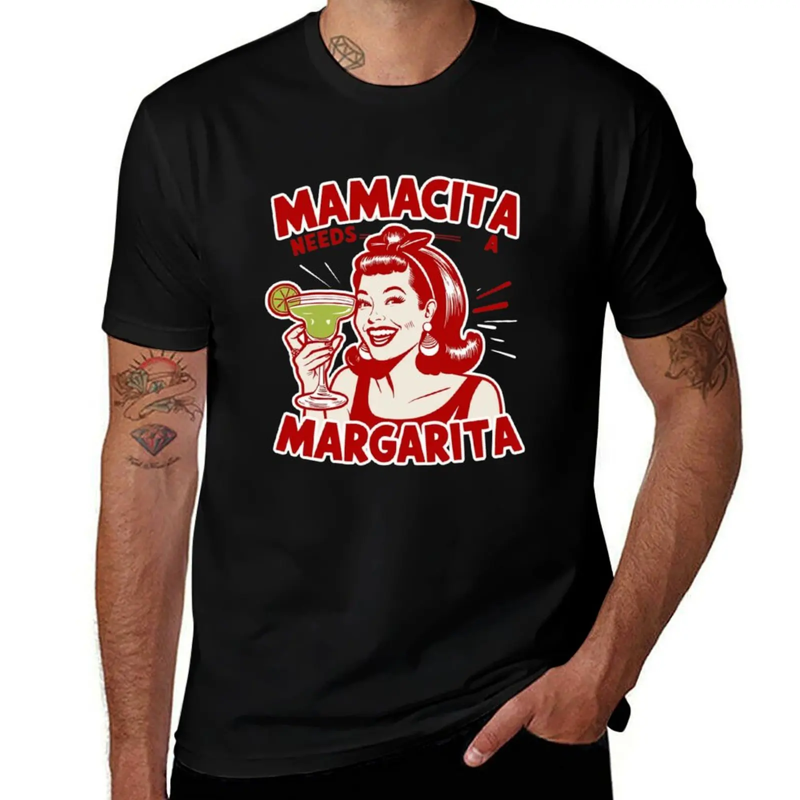 

Mamacita Needs a Margarita Retro Design T-Shirt vintage anime shirt graphic tee shirt oversize t-shirts man men clothing