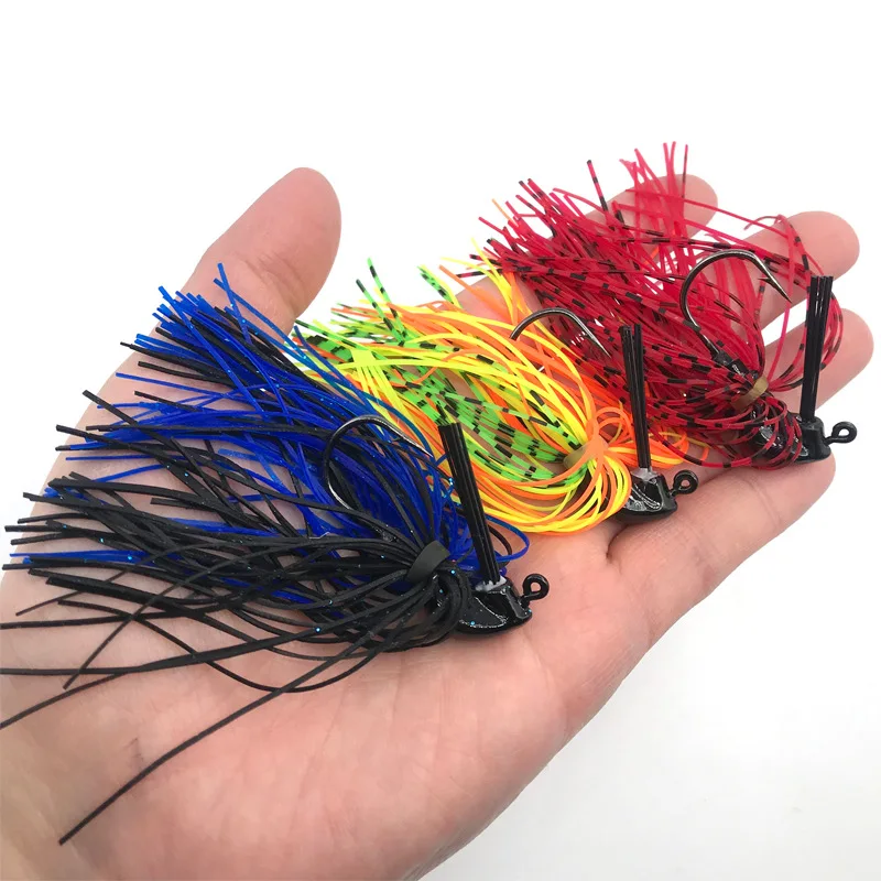 Jig Lure Spinner Köder 7g 10g 14g Rock Bart Angeln Lockt Gummi Jig Buzzbait Schwimmen Jig Kopf für Bass Hecht Wobbler Angeln Haken