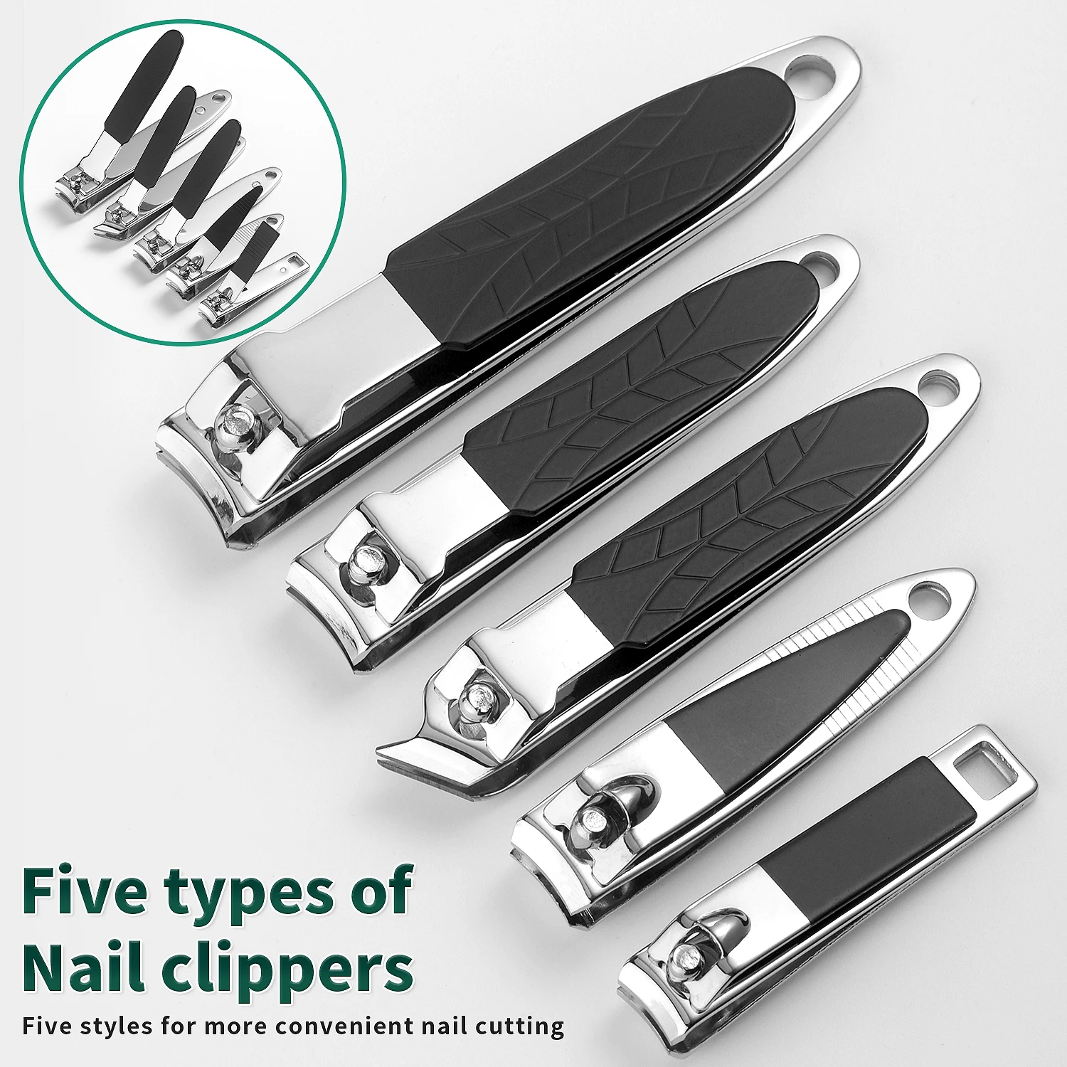 Conjunto de ferramentas de manicure para cortador de unhas, 40 peças, com estojo de viagem portátil, cortador de pele morta, pinças de cutícula e kit de cortador, cl de unhas