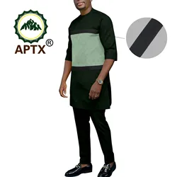 African Clothes For Men Dashiki Half Sleeve Shirt and Trousers 2 Piece Casual Traditional Costume Party A2216055