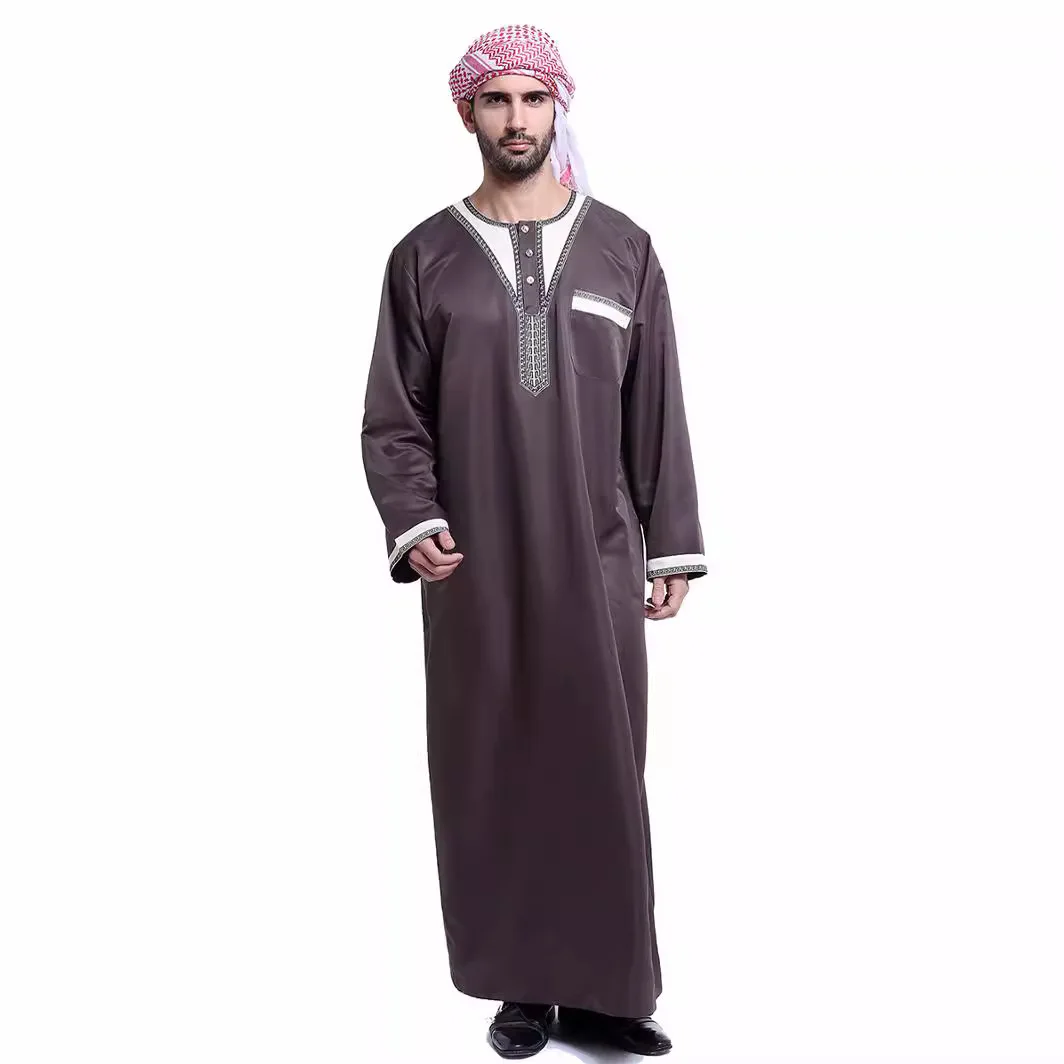 Abaya muçulmano masculino abaya roupas arábia saudita dubai lazer ao ar livre single-wear muçulmano robes turquia marrocos muçulmano S-3XL