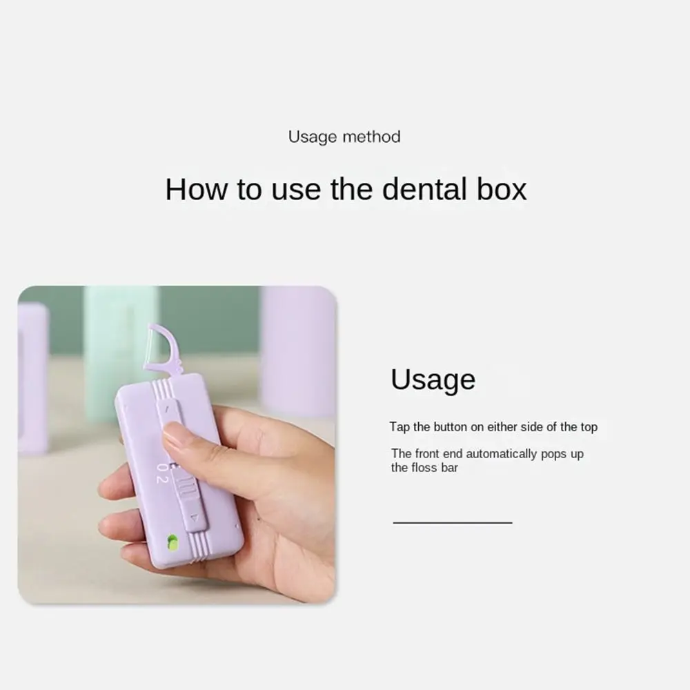 Contenedor automático de hilo Dental, caja de almacenamiento con salida Bilateral, fácil de empujar, diseño magnético para el cuidado Dental, 10 unids/lote por caja