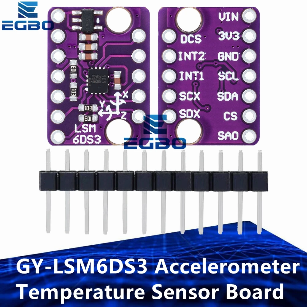 1 ~ 10 قطعة GY-LSM6DS3 مقياس التسارع ووحدة الدوران مع مستشعر درجة الحرارة الرقمي المدمج، يتميز بواجهة SPI وI2C وI2C