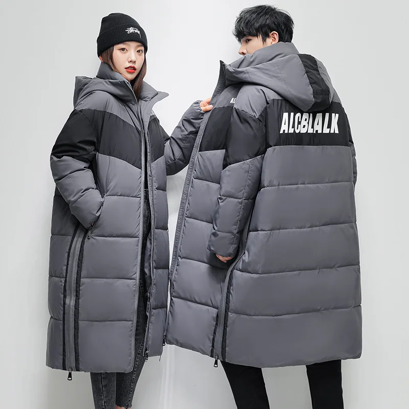 Fashion Couples Winter Jacket Men Brand 2023 Over the knee Parkas Thick Warm Long Coats High Quality Hooded Cotton