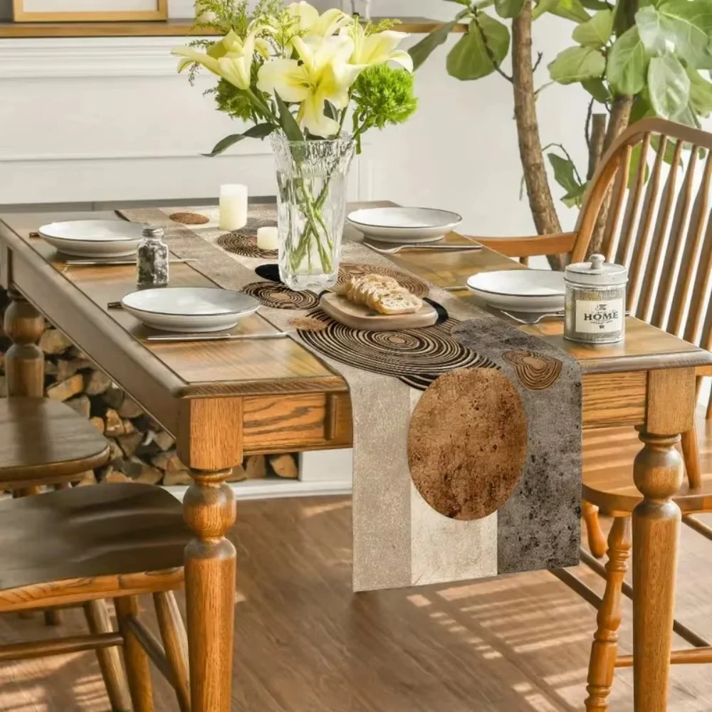 Contemporary Table Runner Artistic Design Perfect For Modern Home Decor Best Present Choice Linen Flat Print