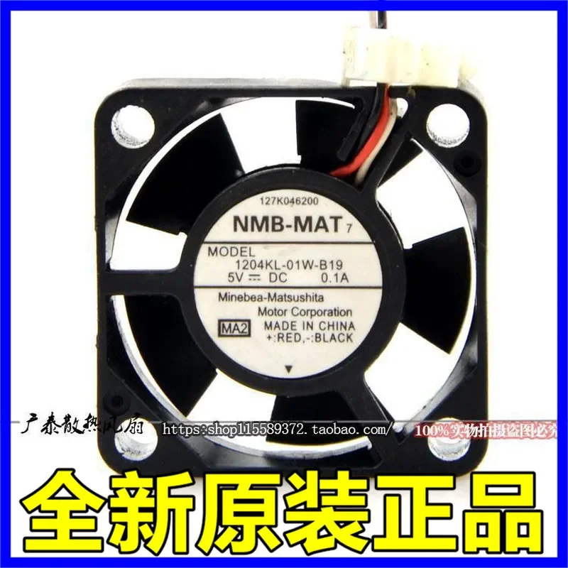 for NMB-MAT 1204KL-01W-B19 3CM 3010 5V 0.1A 3-wire Small Cooling Fan Original