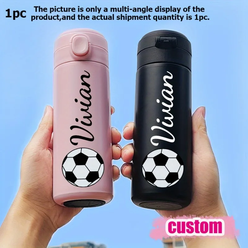 14oz Double-Sided Custom Text Football Pattern Insulated Cup for Home Football Matches Birthday Parties Holiday Gift for Him