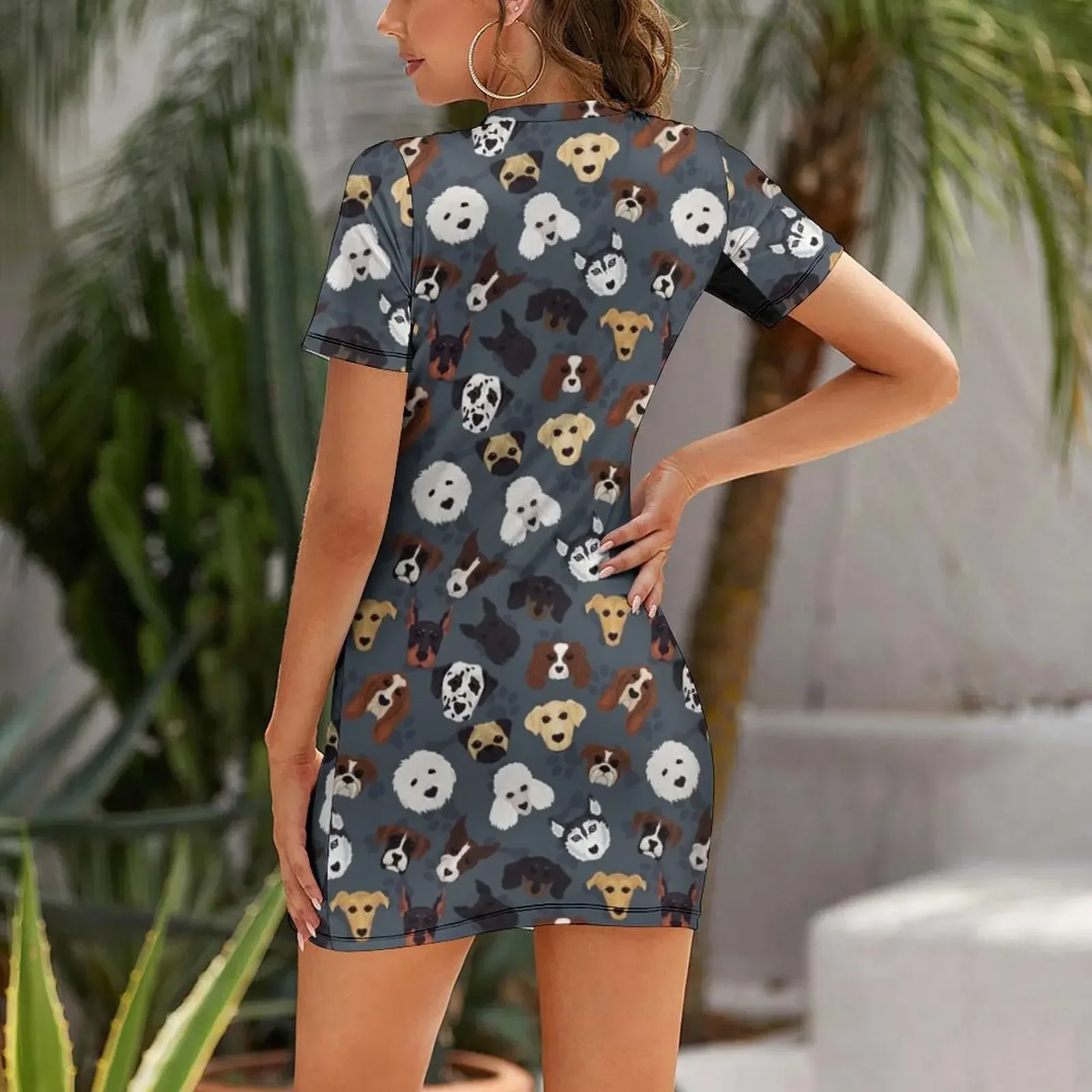 Canine Collective Short-Sleeved Dress Party dresses elegant party dress for women 2026 women's evening dress 2026