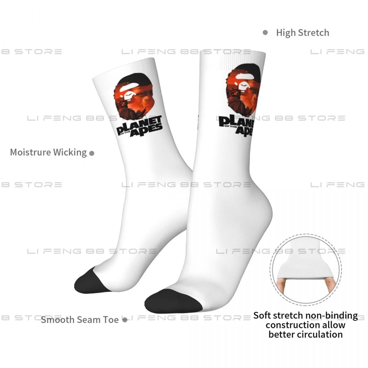 Gorilla Face Apes Movie Men Women Socks Outdoor Novelty Spring Summer Autumn Winter Stockings Gift