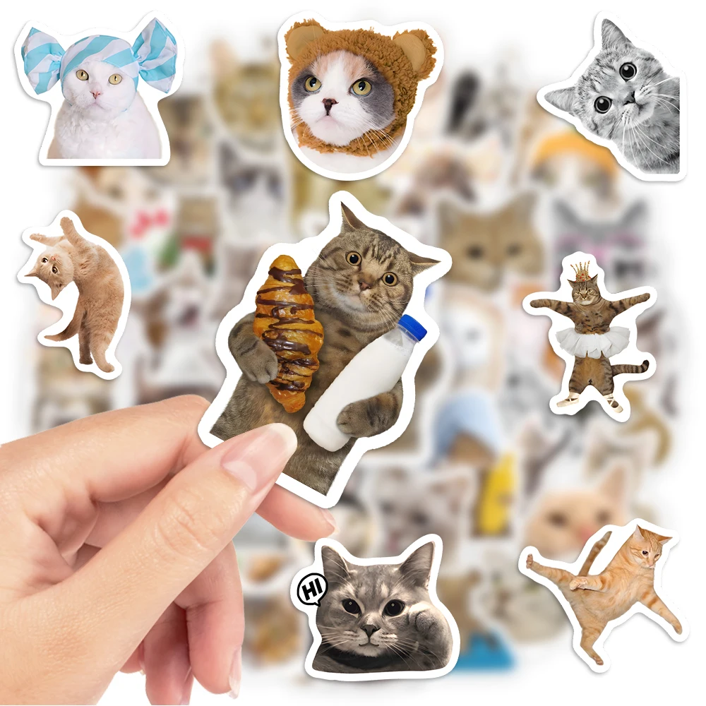 ملصقات مضحكة على شكل قطة للأطفال، لعبة هدية يمكنك صنعها بنفسك، ملصق تزيين لزجاجات أمتعة الكمبيوتر المحمول المقاومة للماء #2