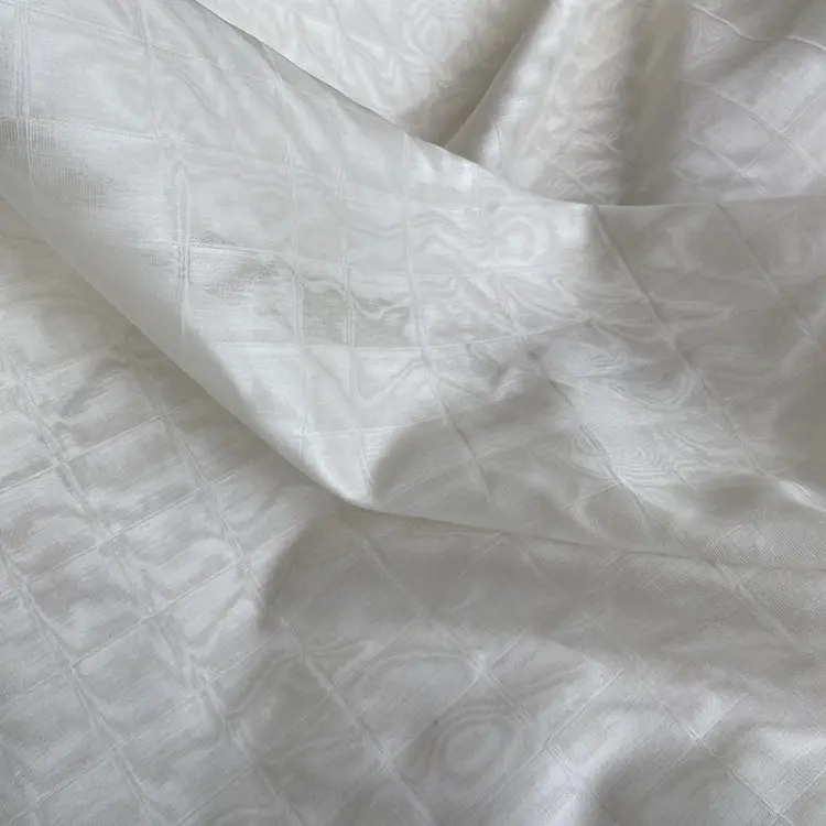 15 Momme Double-Layer Plaid Silk Organza Fabric Crisp Silk Horse-Face Skirt Fashion Pettiskirt Fabric
