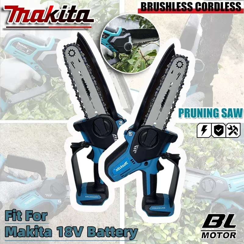 

Makita 18V Cordless Chainsaw for Woodworking with Small Handheld Electric 6-inch Logging Sawzall Mini Portable Chainsaw tools