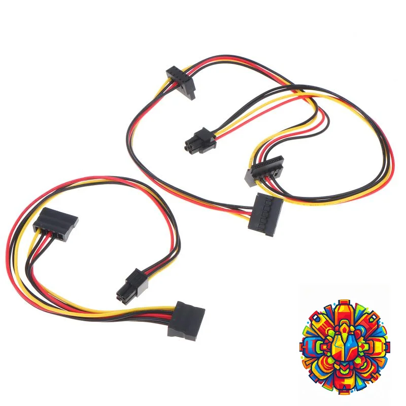 4 Pin to SATA Power Connector Cable 2/3 Port for 6000 8000 ATX Desktop PC DIY Hard Drive Assembly Project