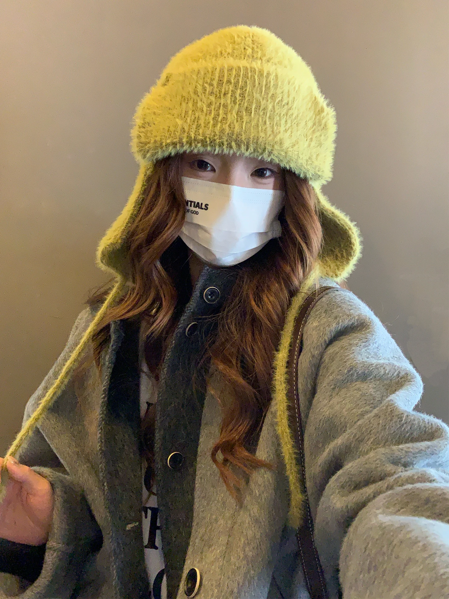Korean Version Plush Soft Warm Earflap Hat Women's Autumn And Winter Warm Ear Protection Tie Hat Cycling Anti-Cold Flying Hat