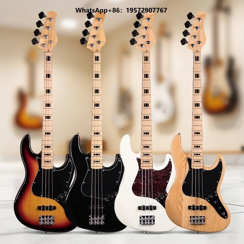 High-quality Professional 4/5 String Electric Bass Guitar with Vintage Bridge and 20- Fingerboard-Classic Jazz Bass