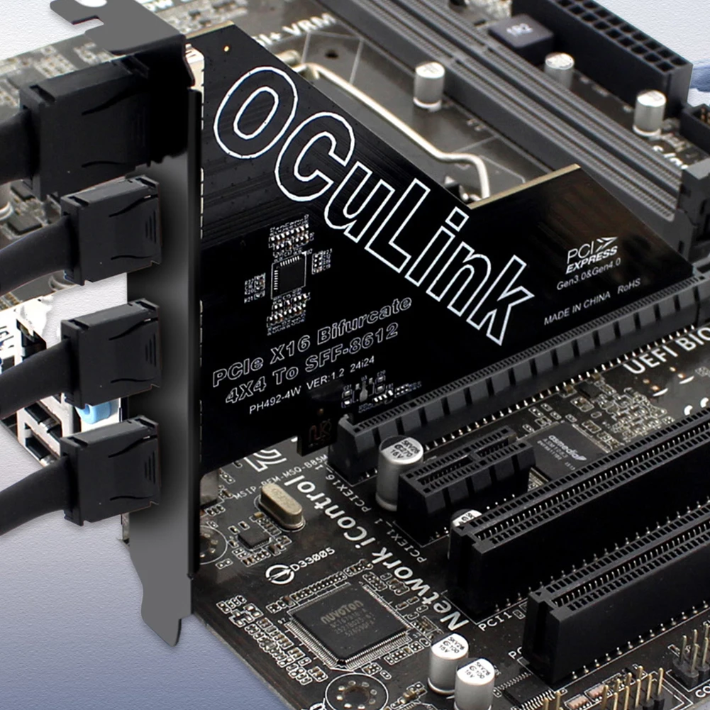 1 PC PCIe X16 To SFF 8611&8612 Adapter Card PCIE 16x To Oculink SFF-8612 & 861 Adapter PCle4.0 PCIe 4.0 X16 To Oculink Adapter