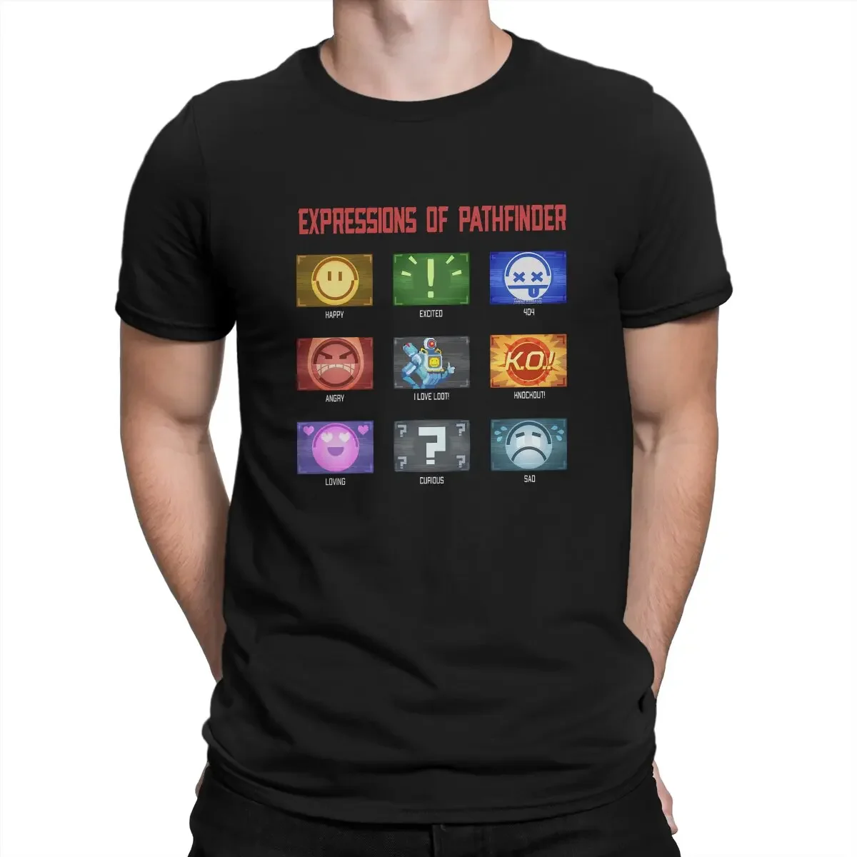 

New Streetwear Graphic Short Sleeve Apex Legends Expressions T Shirt Vintage Gothic Men's Tshirt Polyester Men Tops Heavyweight