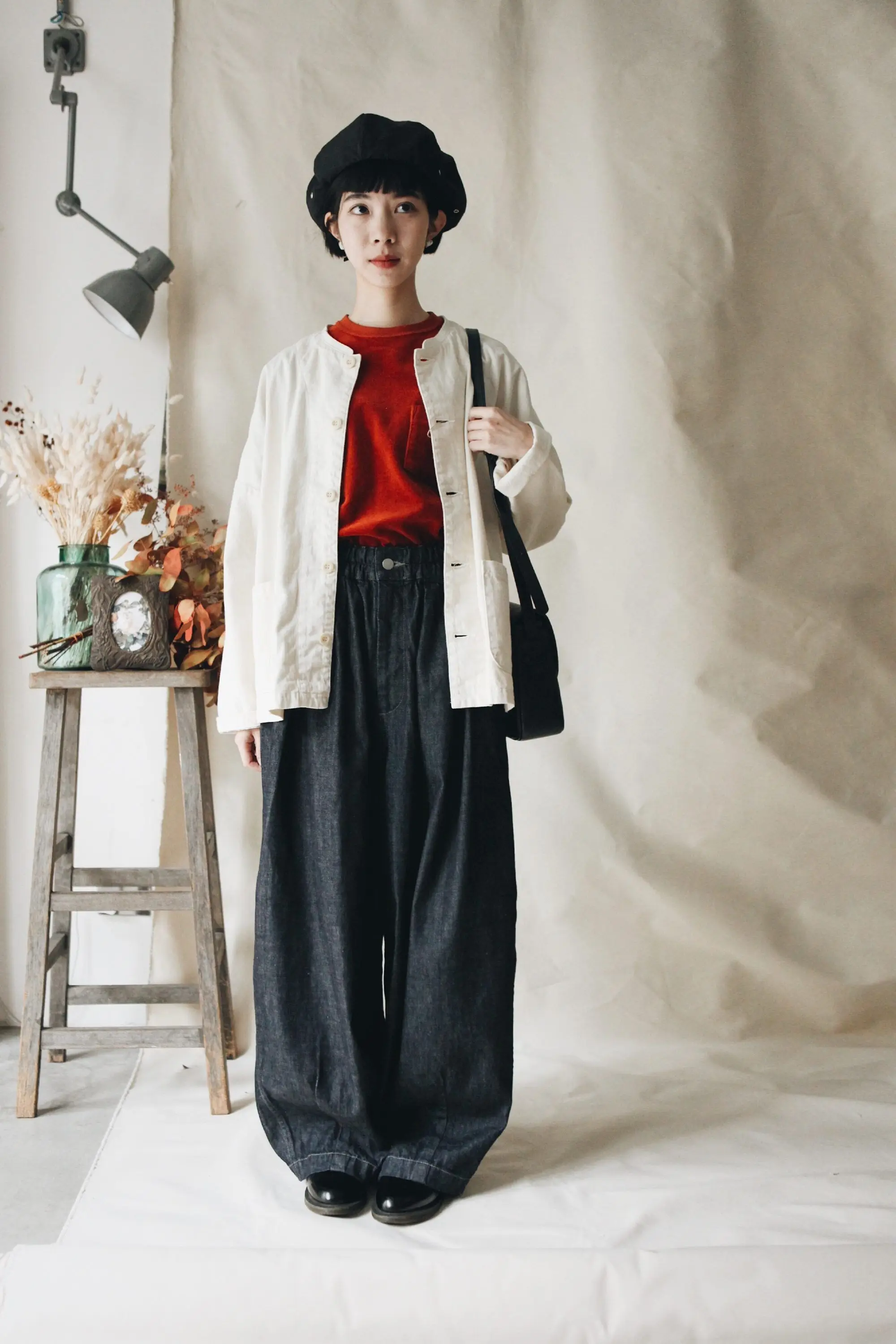 

High Waist Wide Leg Cotton Denim Jeans Versatile Washed out Women's Loose Fit Spring Autumn Seasonal Deep And Light Colors