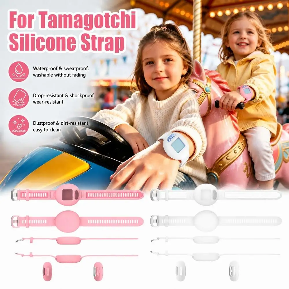 Soft Silicone Wristband for Tamagotchi Connection Adjustable Anti-Drop Strap Scratch & Loss Resistant for Digital Toy Accessory