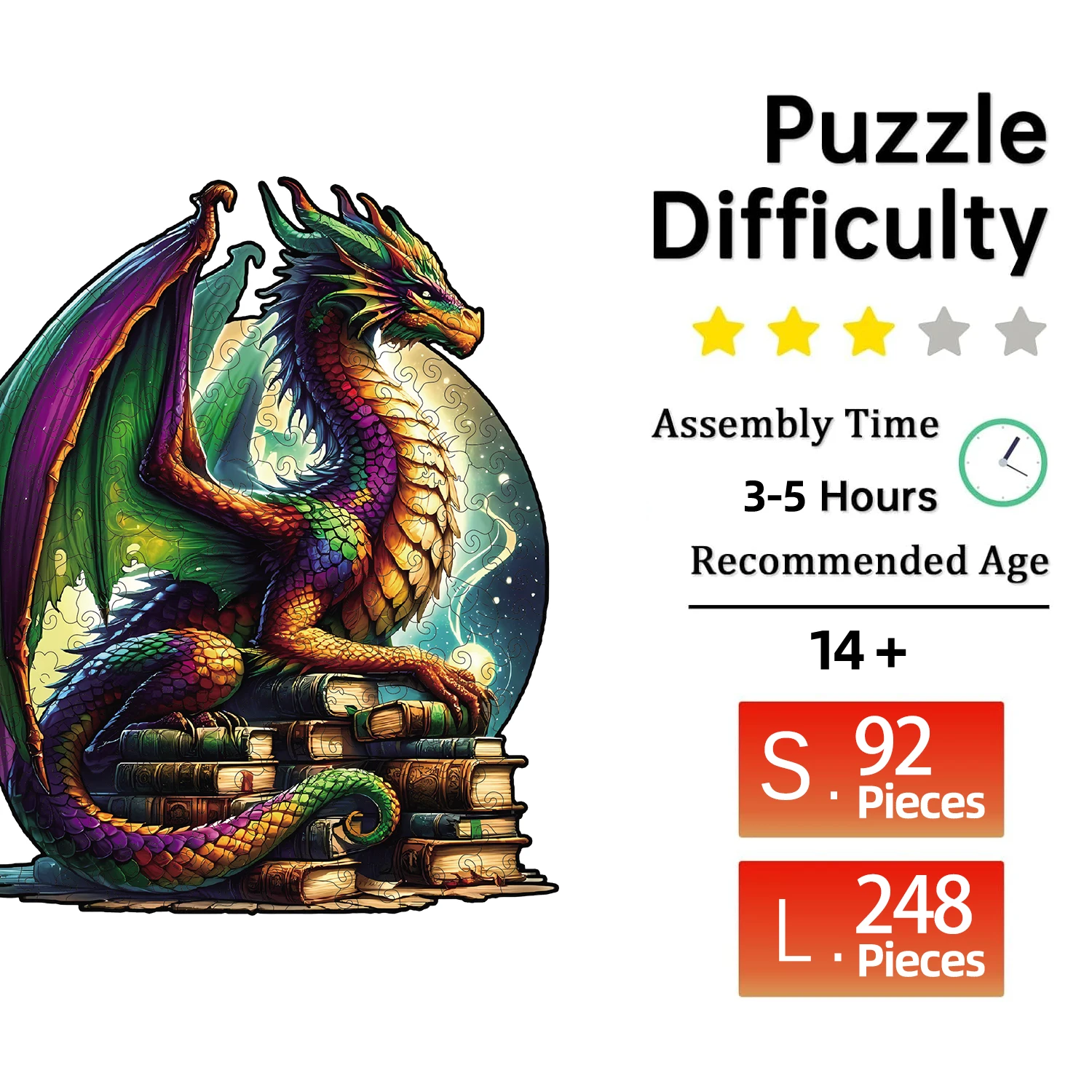 Wooden Puzzle for Adults, Magic Dragon Puzzles, Special Holiday Gifts for Friends Family Modern Art Home Decor