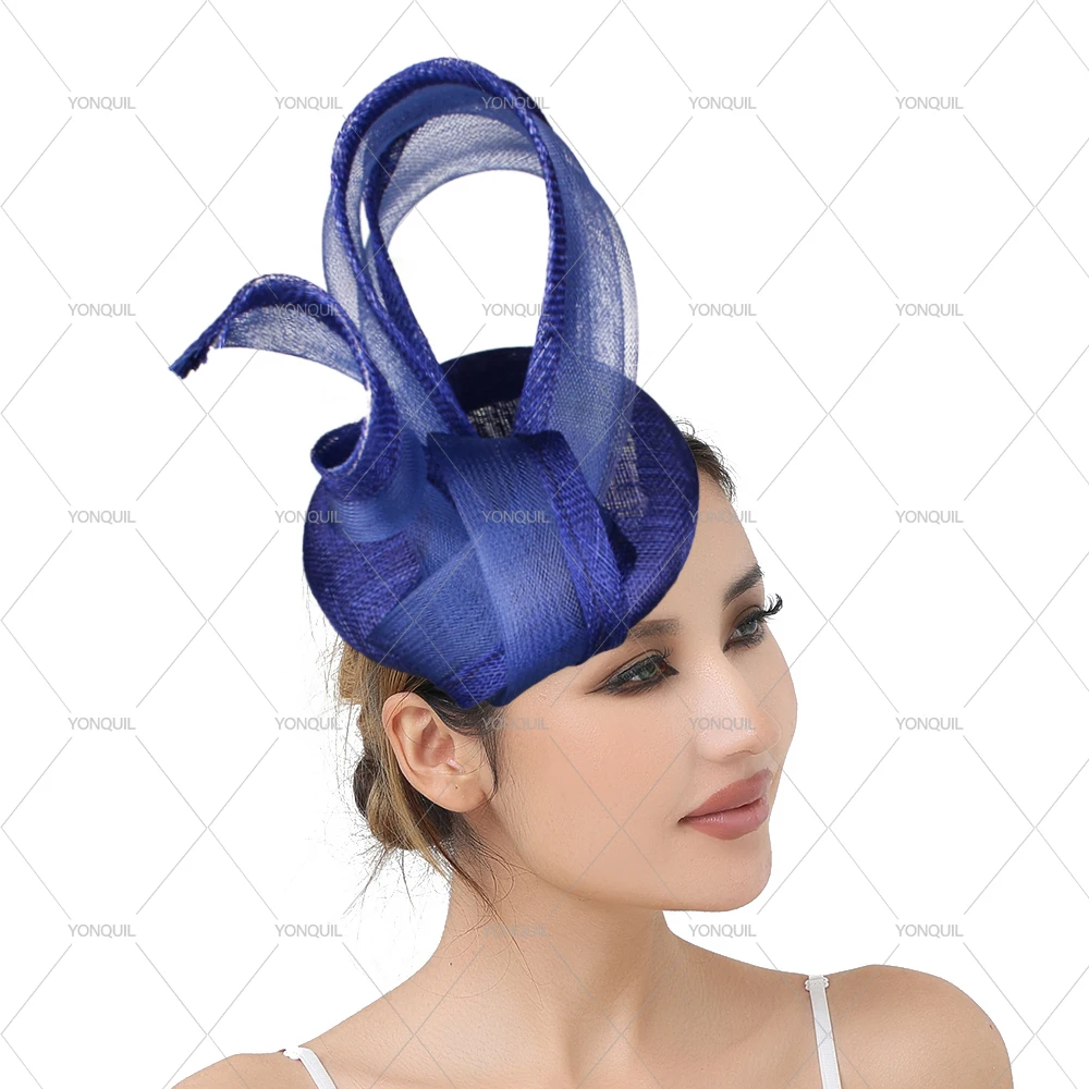 Sinamay Mesh Fascinator Hat For Women Elegant Feather Flower Headband Kenta Derby Church Tea Party Photography