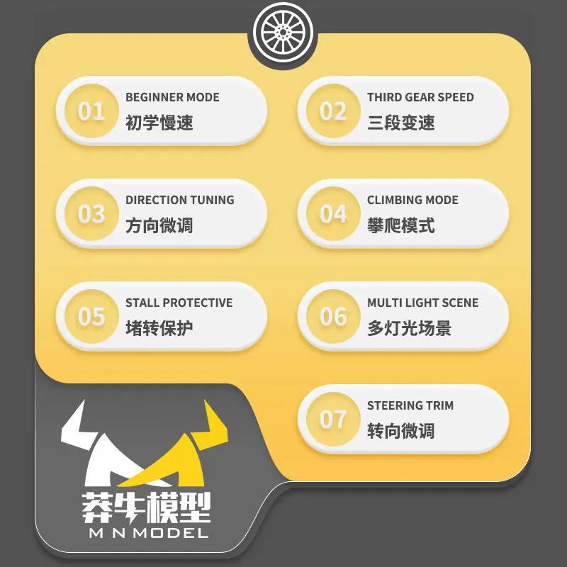 Modelo Mangniu/MN999 coche de escalada con tracción en las cuatro ruedas Guardian, modelo mejorado de alta velocidad baja, coche de juguete con control remoto