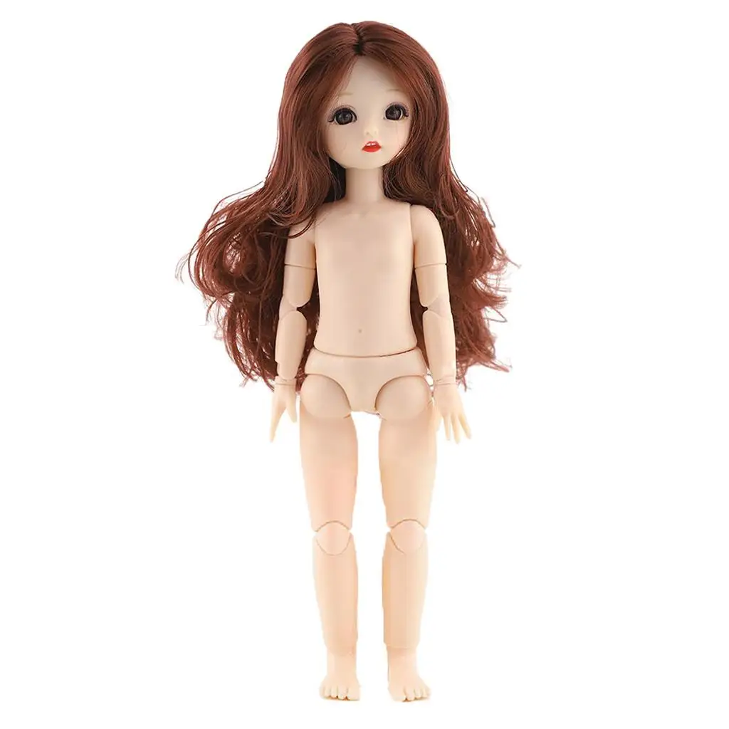 

Moveable 22 Jointed 1/6 BJD Doll Body 3D Big Eyes OB11 Dolls Baby Girl Dolls Toy