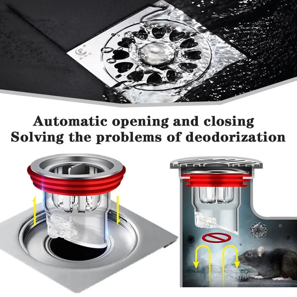 1pcs Gravity Direct Drain Core Floor Shower Drain Stopper Insectproof Anti-odor Hair Trap Kitchen Bathroom Toilet Sewer Siphon